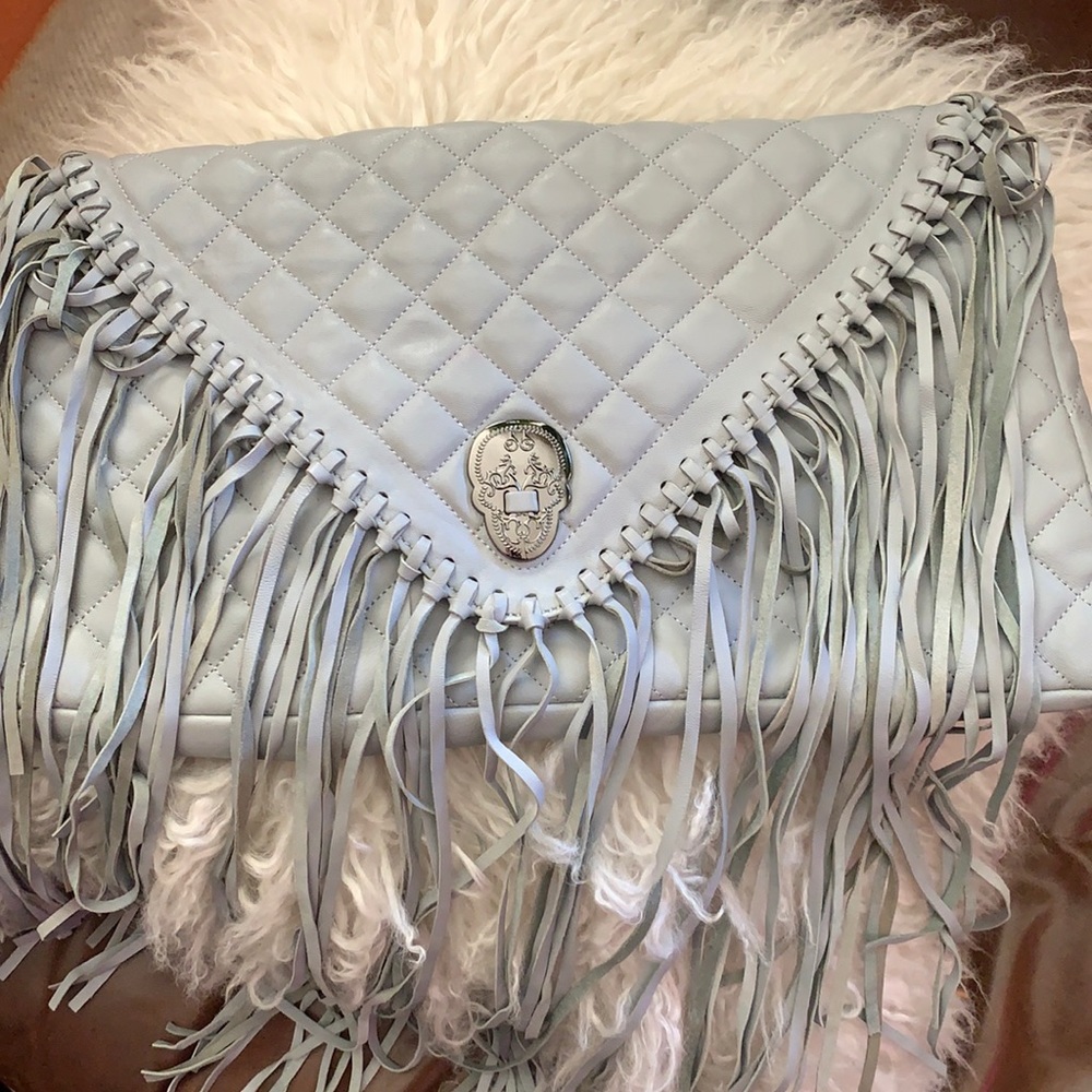 THOMAS WYLDE clutch with fringe!!! One of a kind